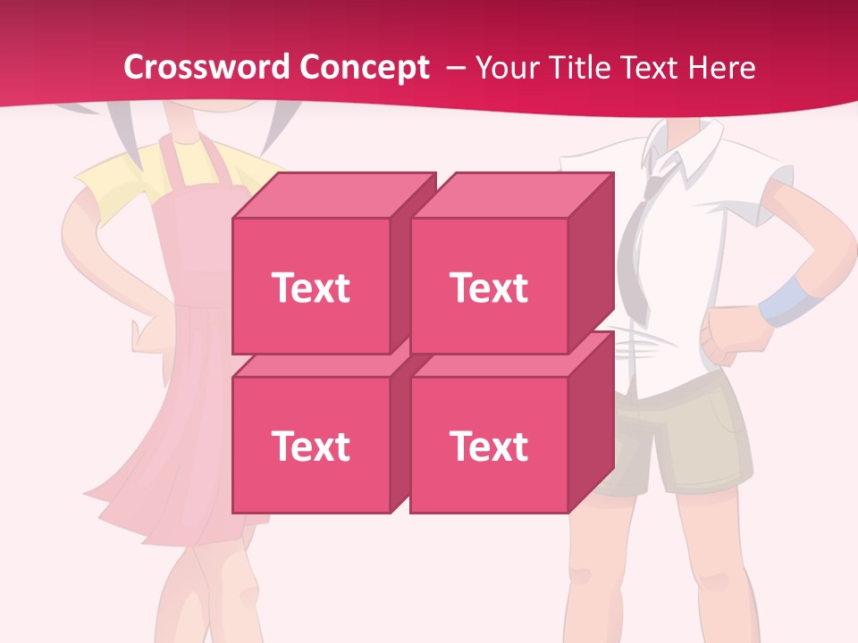 Cartoon Boy And Girl PowerPoint Template