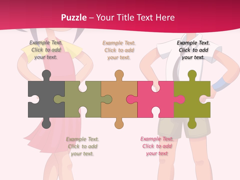 Cartoon Boy And Girl PowerPoint Template