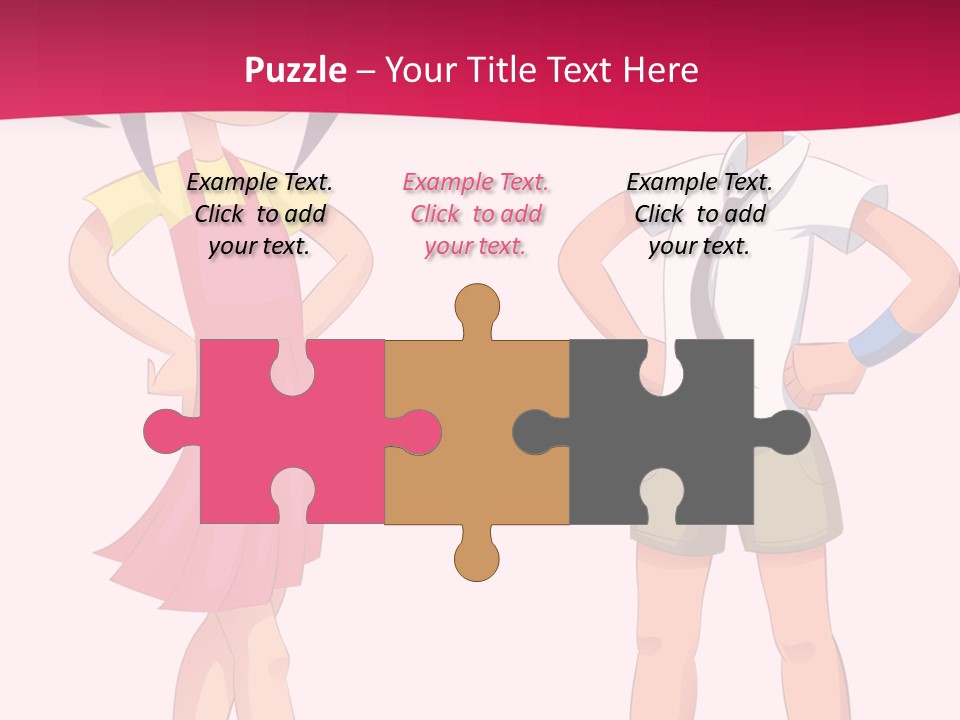 Cartoon Boy And Girl PowerPoint Template