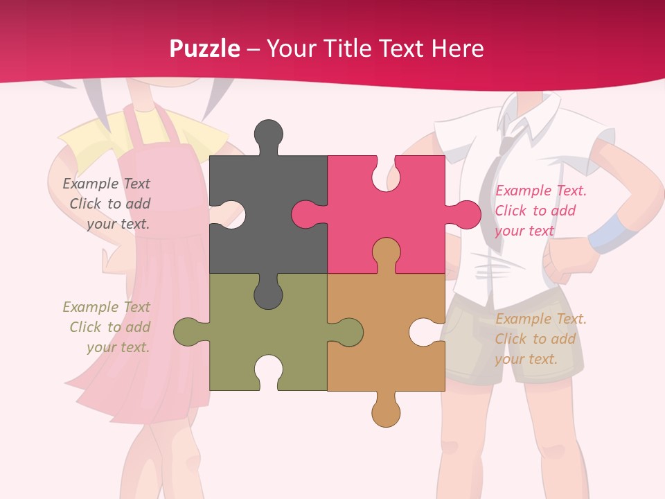 Cartoon Boy And Girl PowerPoint Template