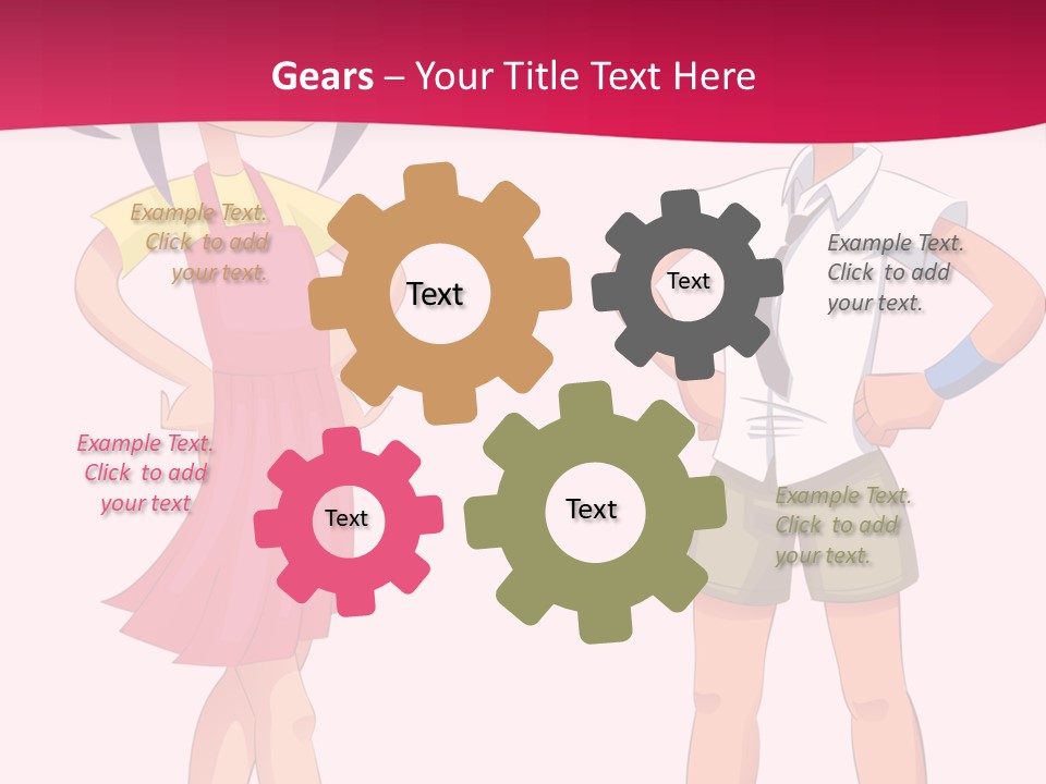 Cartoon Boy And Girl PowerPoint Template