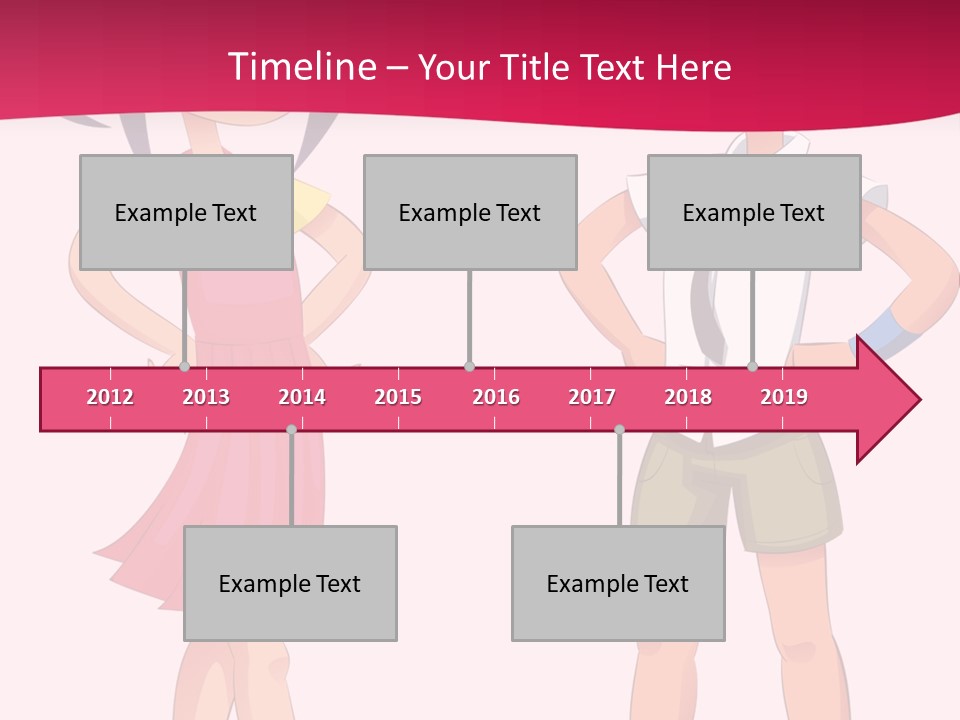 Cartoon Boy And Girl PowerPoint Template