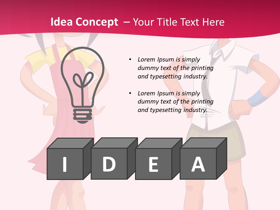 Cartoon Boy And Girl PowerPoint Template