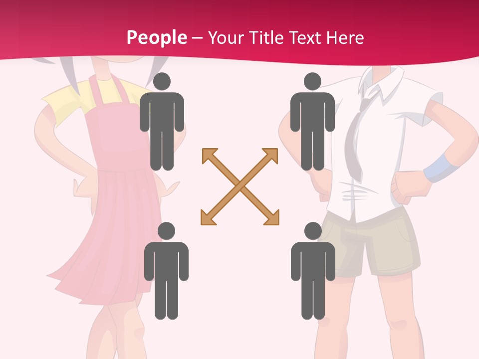 Cartoon Boy And Girl PowerPoint Template