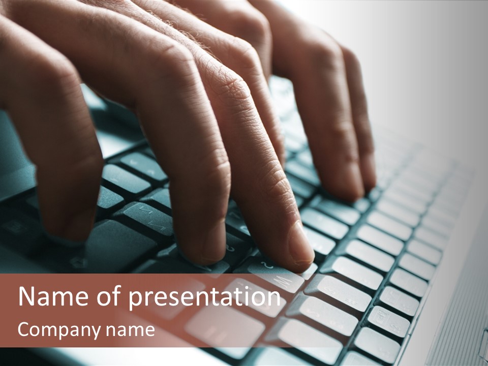 Typing On The Keyboard PowerPoint Template