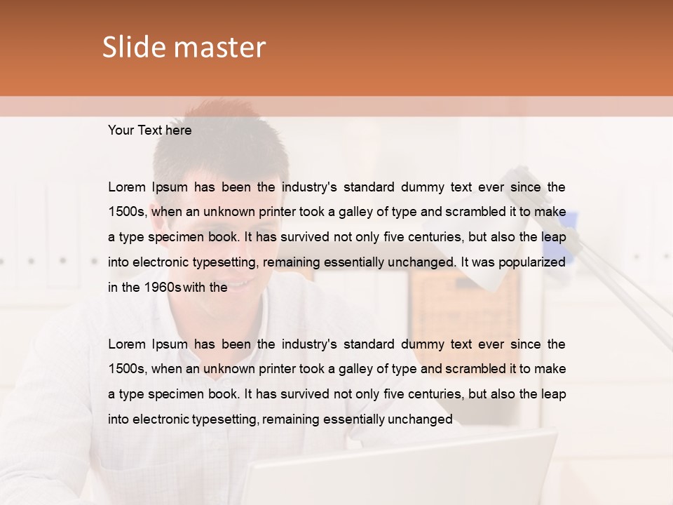Working On A Laptop PowerPoint Template