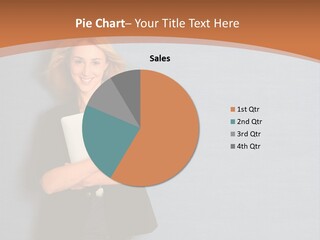 Girl With A Tablet PowerPoint Template