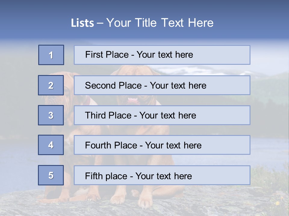 Two Dogs On The River Bank PowerPoint Template