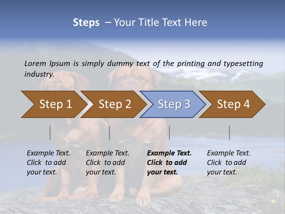 Two Dogs On The River Bank PowerPoint Template