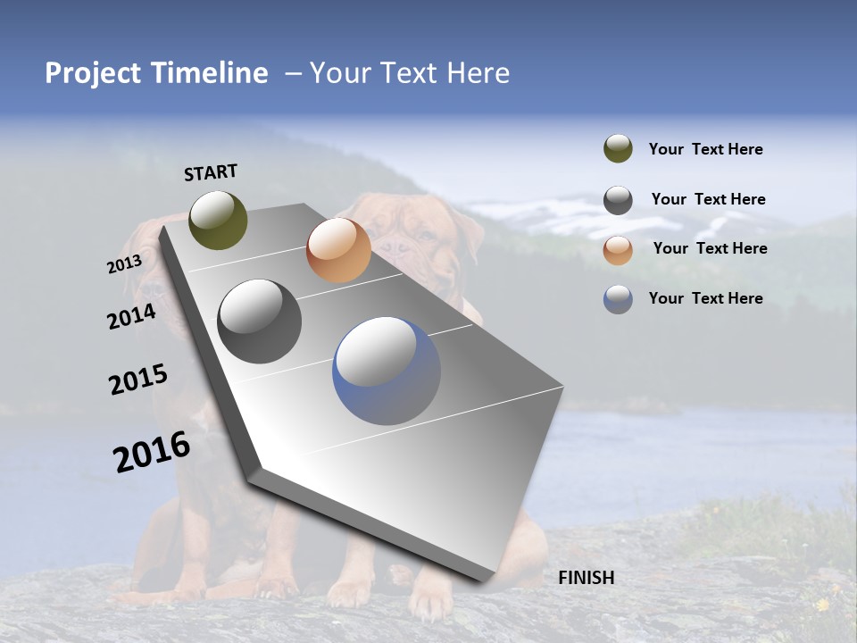 Two Dogs On The River Bank PowerPoint Template