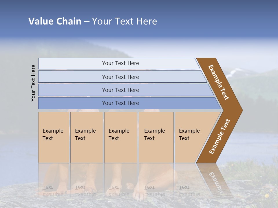 Two Dogs On The River Bank PowerPoint Template