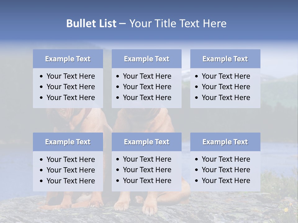 Two Dogs On The River Bank PowerPoint Template