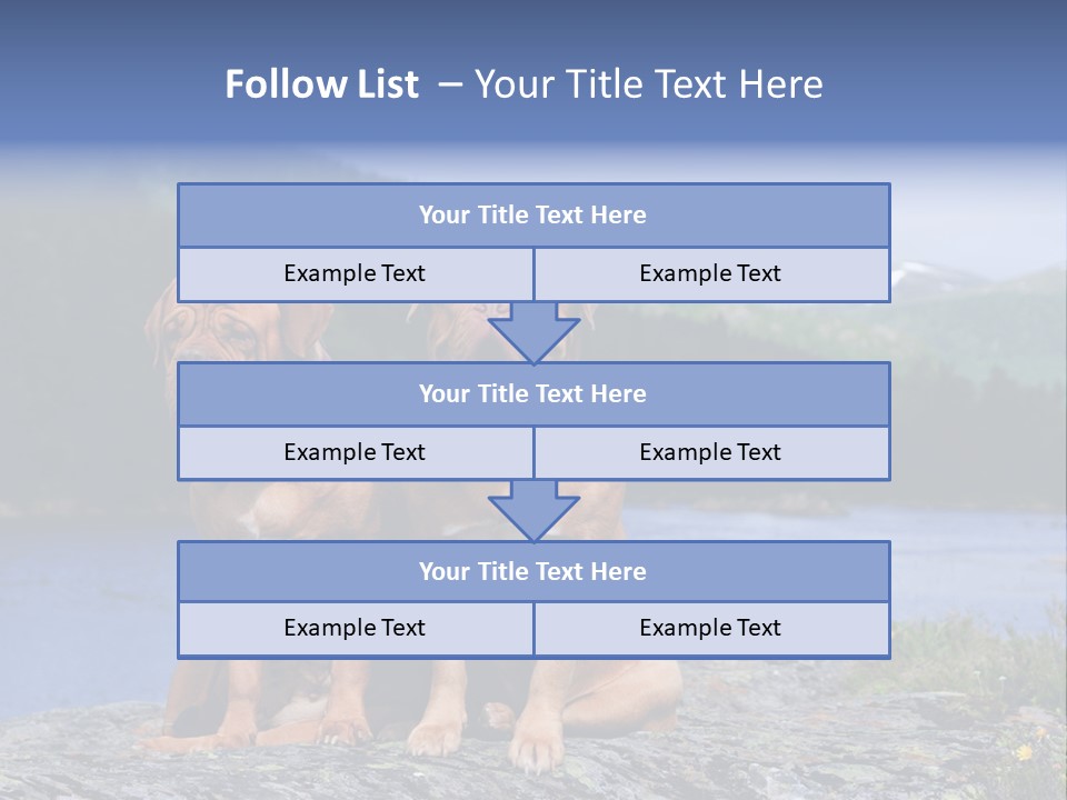 Two Dogs On The River Bank PowerPoint Template