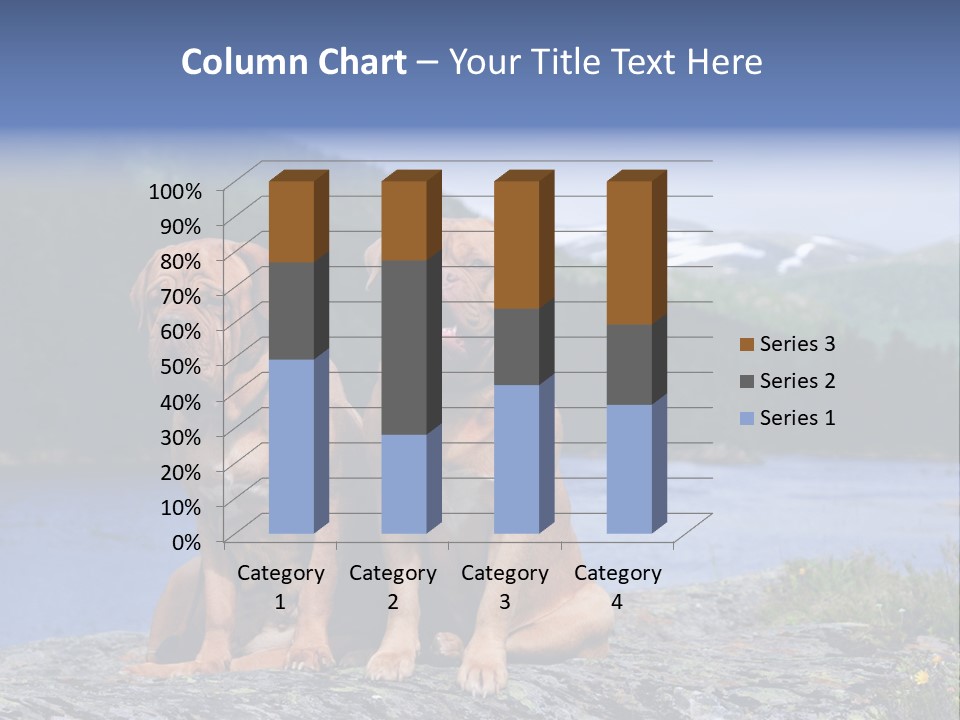 Two Dogs On The River Bank PowerPoint Template