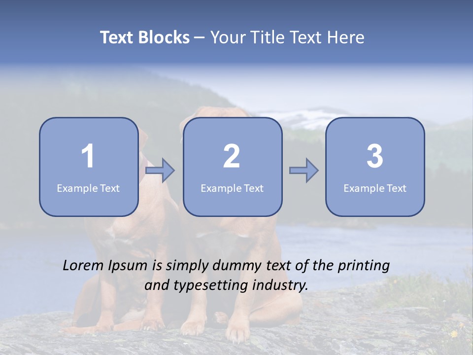 Two Dogs On The River Bank PowerPoint Template