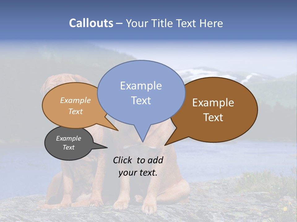 Two Dogs On The River Bank PowerPoint Template