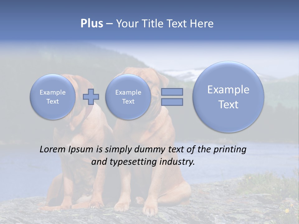 Two Dogs On The River Bank PowerPoint Template