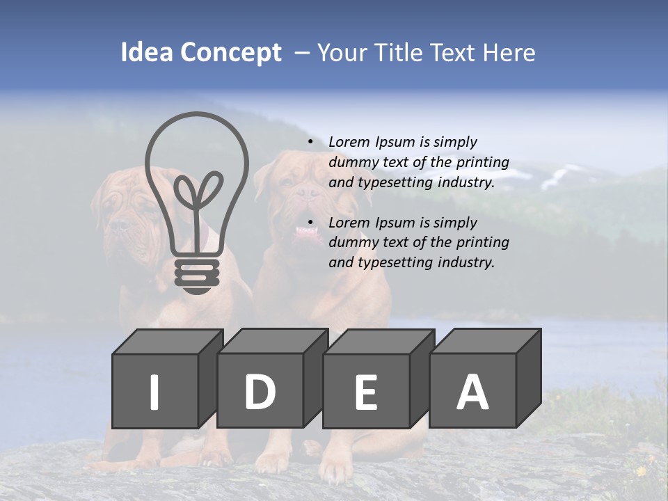 Two Dogs On The River Bank PowerPoint Template