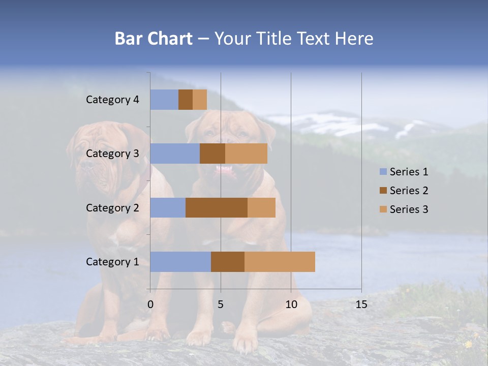 Two Dogs On The River Bank PowerPoint Template