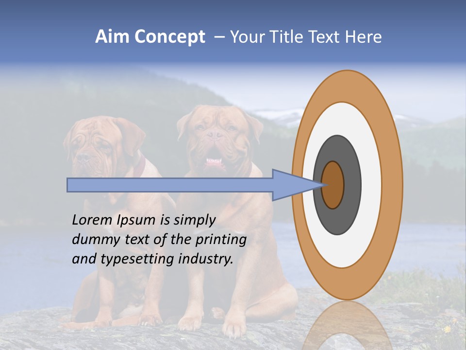 Two Dogs On The River Bank PowerPoint Template