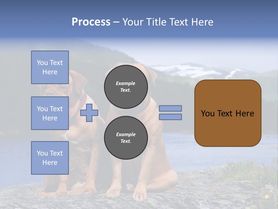 Two Dogs On The River Bank PowerPoint Template