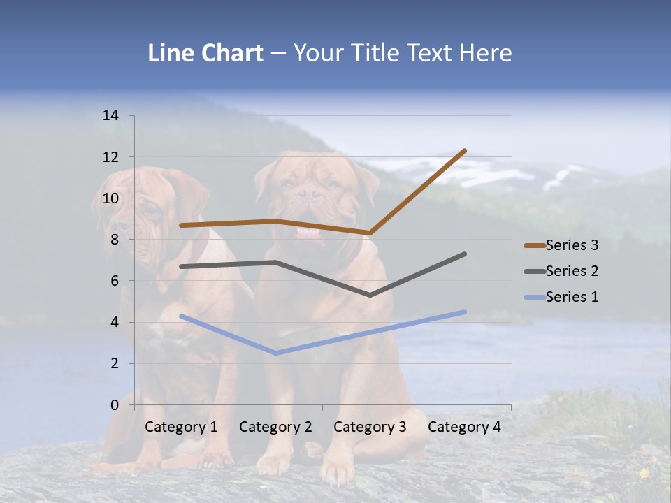 Two Dogs On The River Bank PowerPoint Template