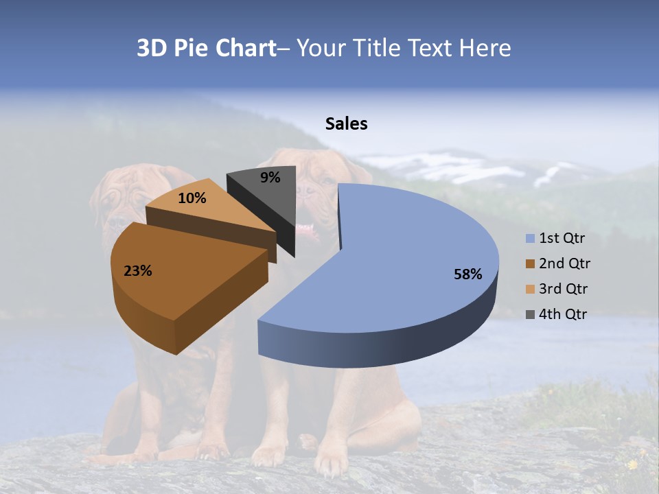 Two Dogs On The River Bank PowerPoint Template