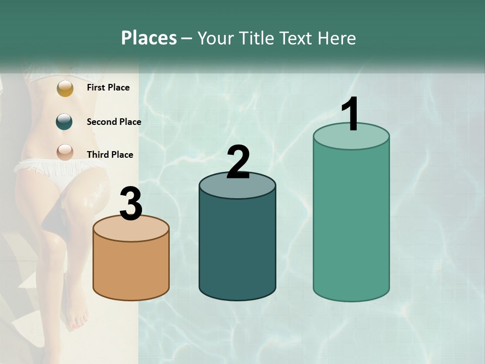 Girl By The Pool PowerPoint Template