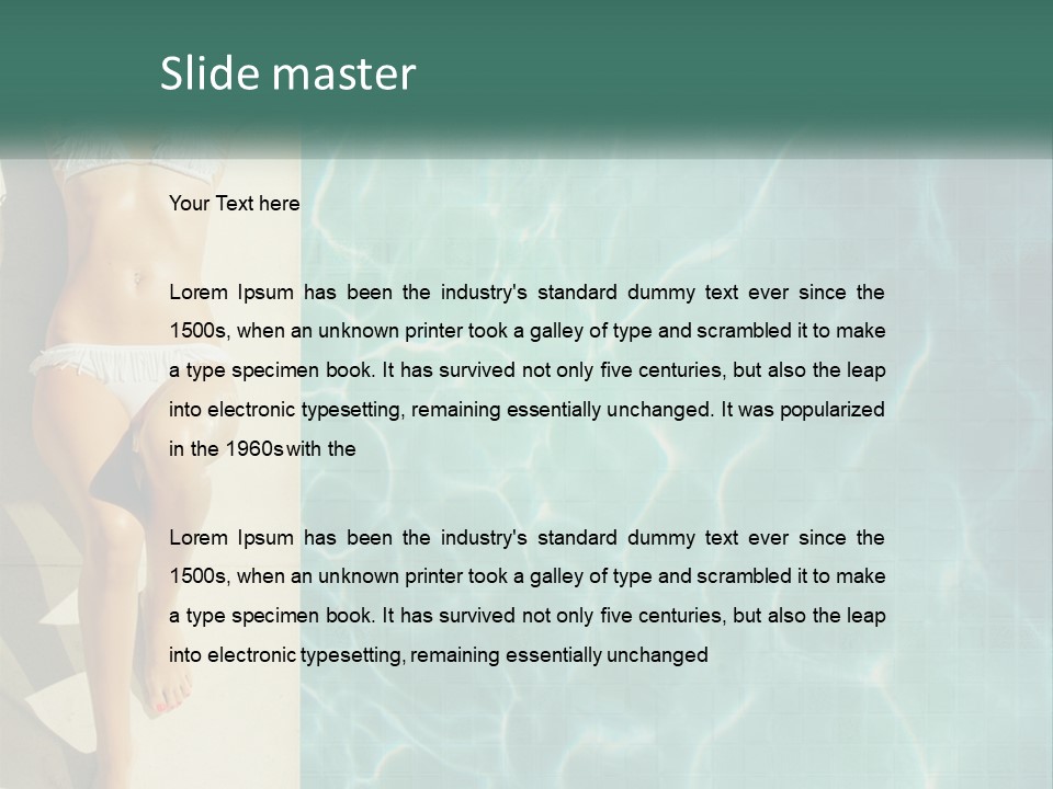 Girl By The Pool PowerPoint Template