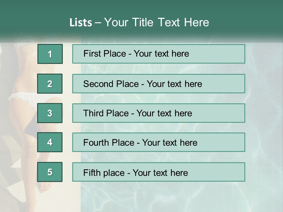 Girl By The Pool PowerPoint Template