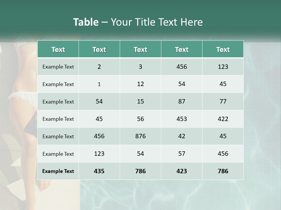 Girl By The Pool PowerPoint Template