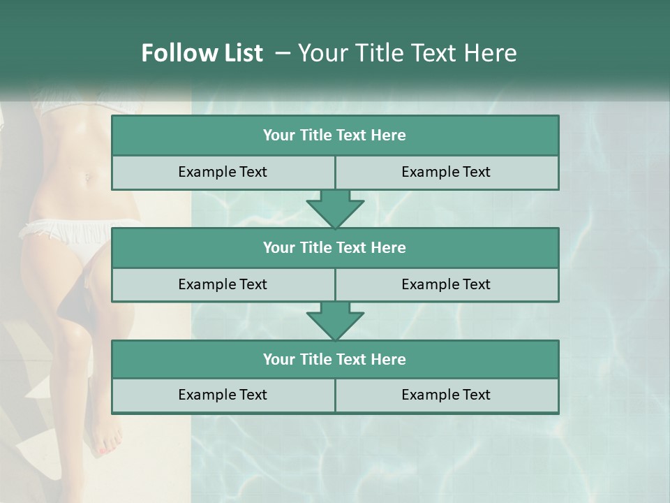 Girl By The Pool PowerPoint Template