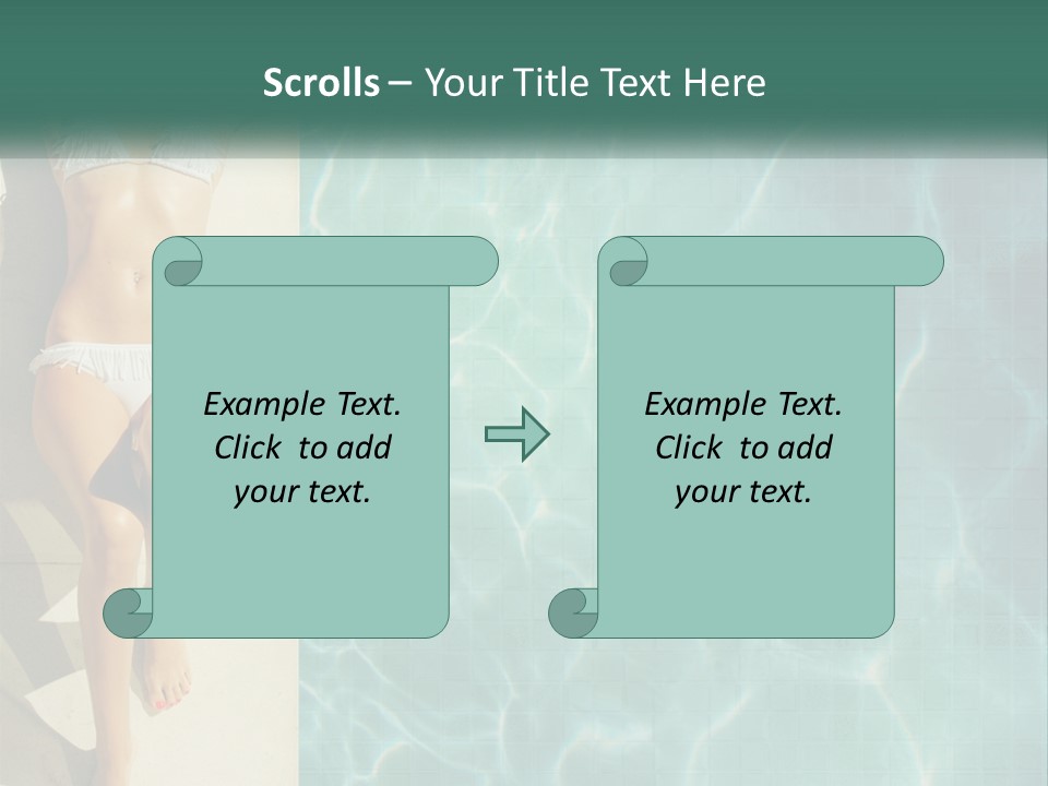 Girl By The Pool PowerPoint Template