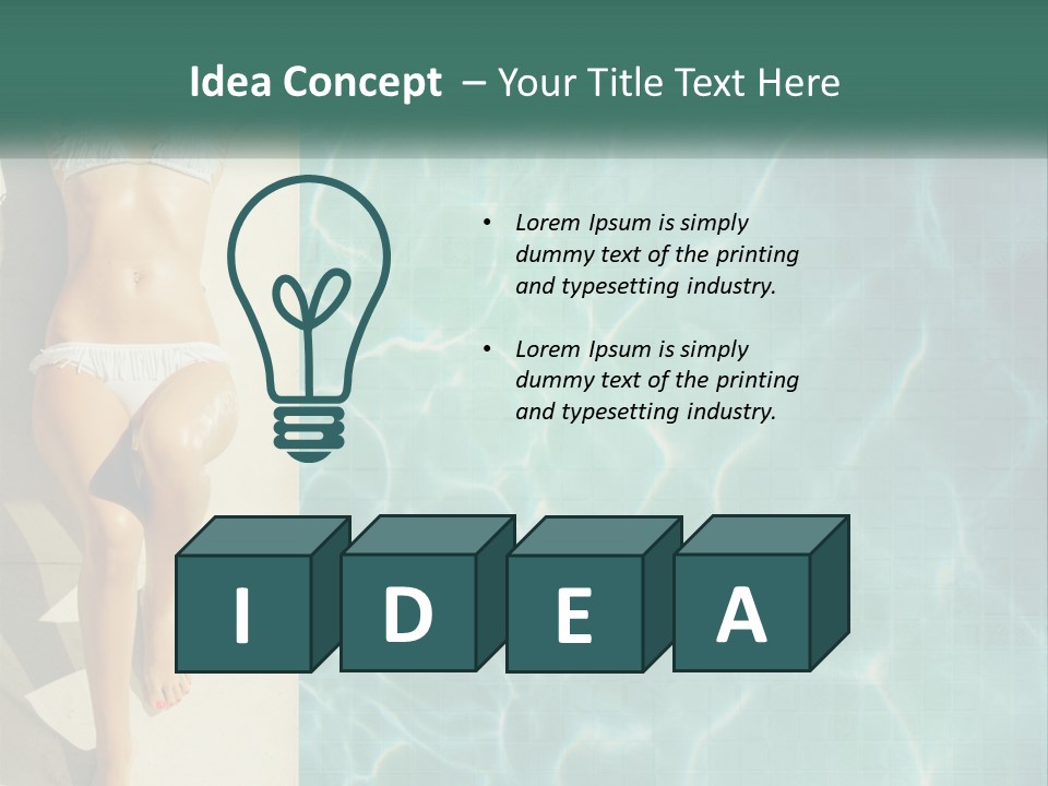 Girl By The Pool PowerPoint Template