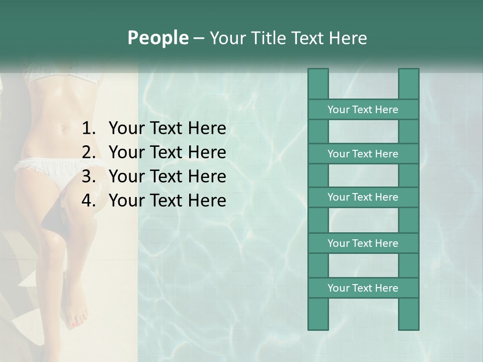 Girl By The Pool PowerPoint Template