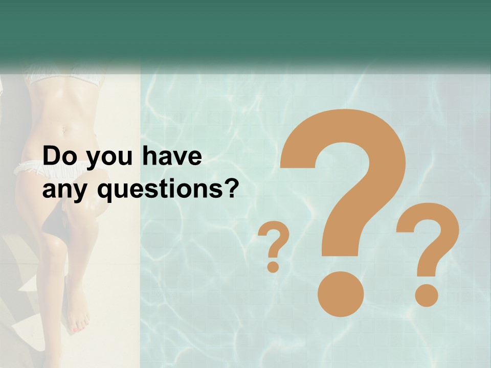 Girl By The Pool PowerPoint Template