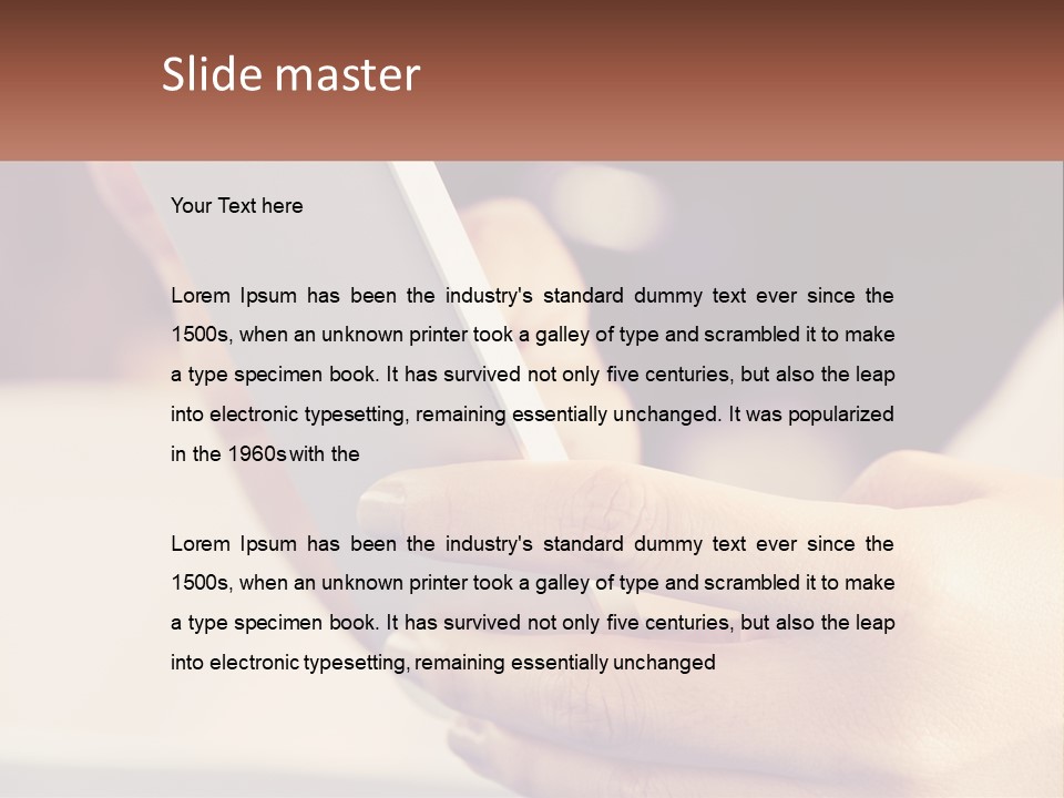 Smartphone In Hands PowerPoint Template