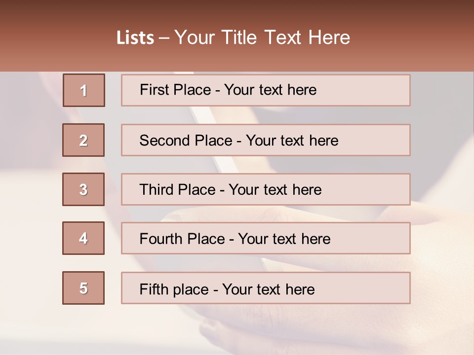 Smartphone In Hands PowerPoint Template