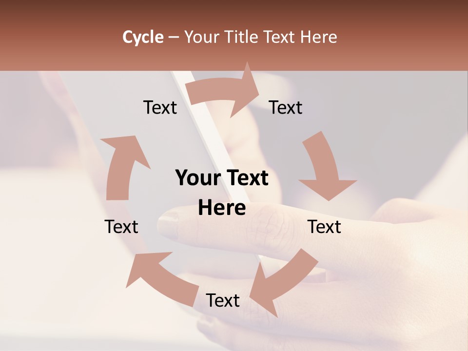 Smartphone In Hands PowerPoint Template