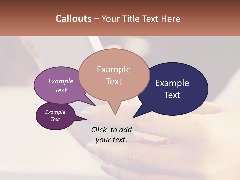 Smartphone In Hands PowerPoint Template