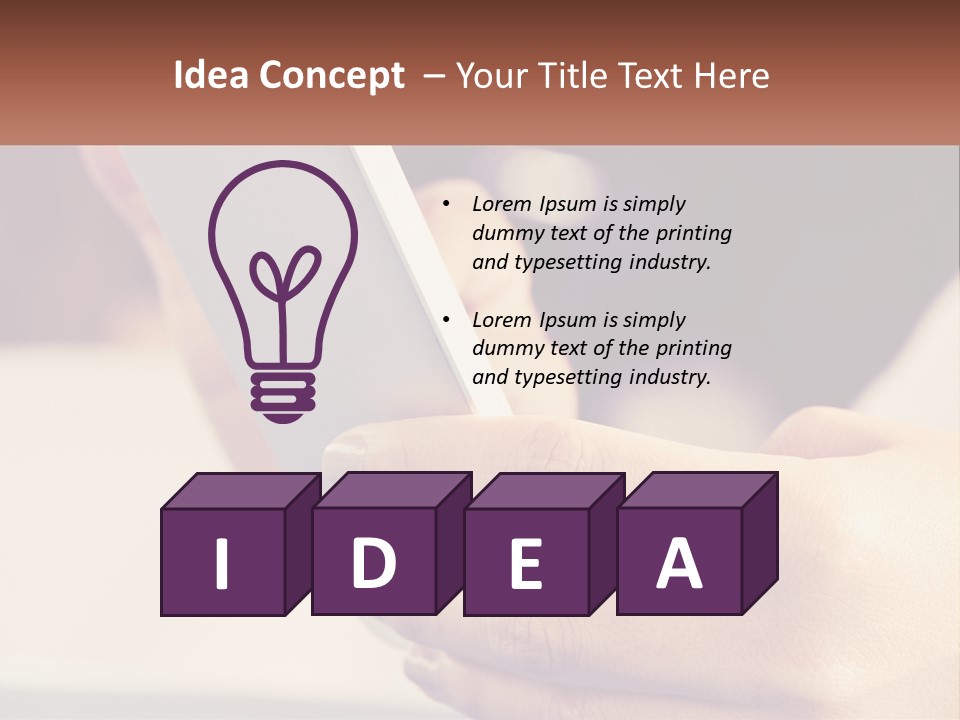 Smartphone In Hands PowerPoint Template