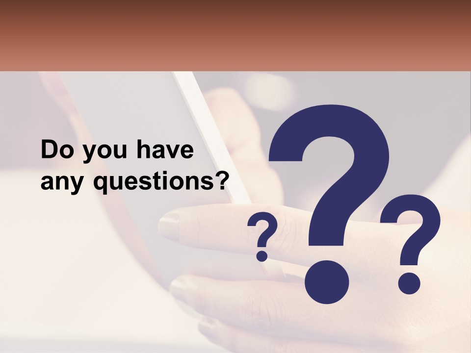 Smartphone In Hands PowerPoint Template