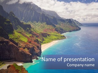Mountains By The Sea PowerPoint Template