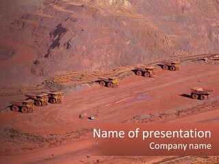 Trucks In The Quarry PowerPoint Template