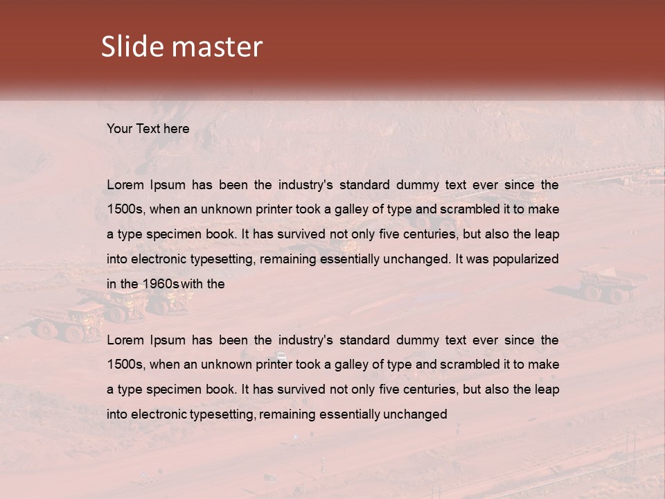 Trucks In The Quarry PowerPoint Template