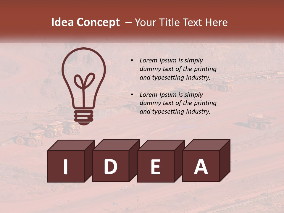 Trucks In The Quarry PowerPoint Template