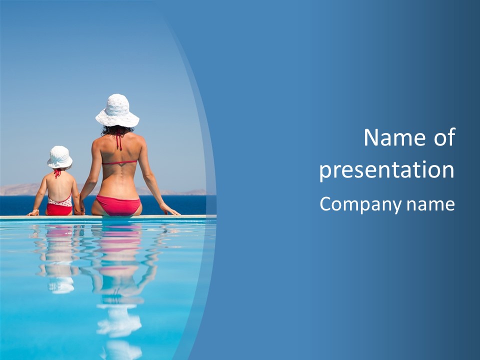 Girl By The Pool PowerPoint Template