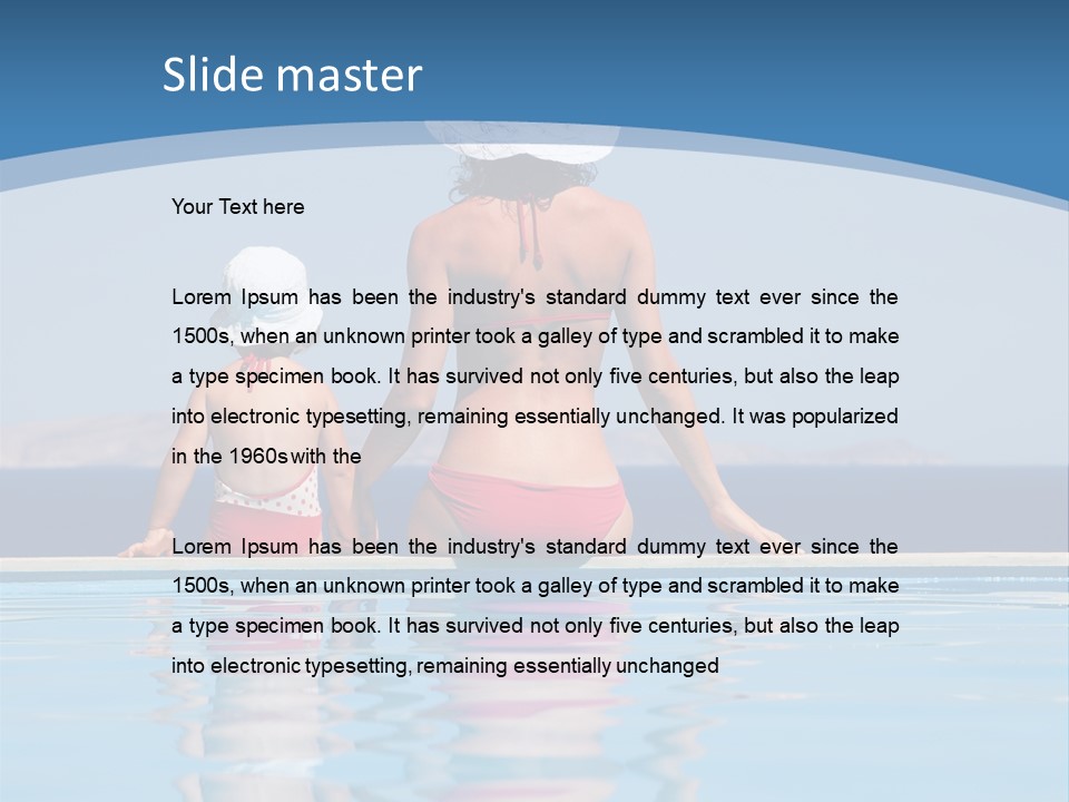 Girl By The Pool PowerPoint Template