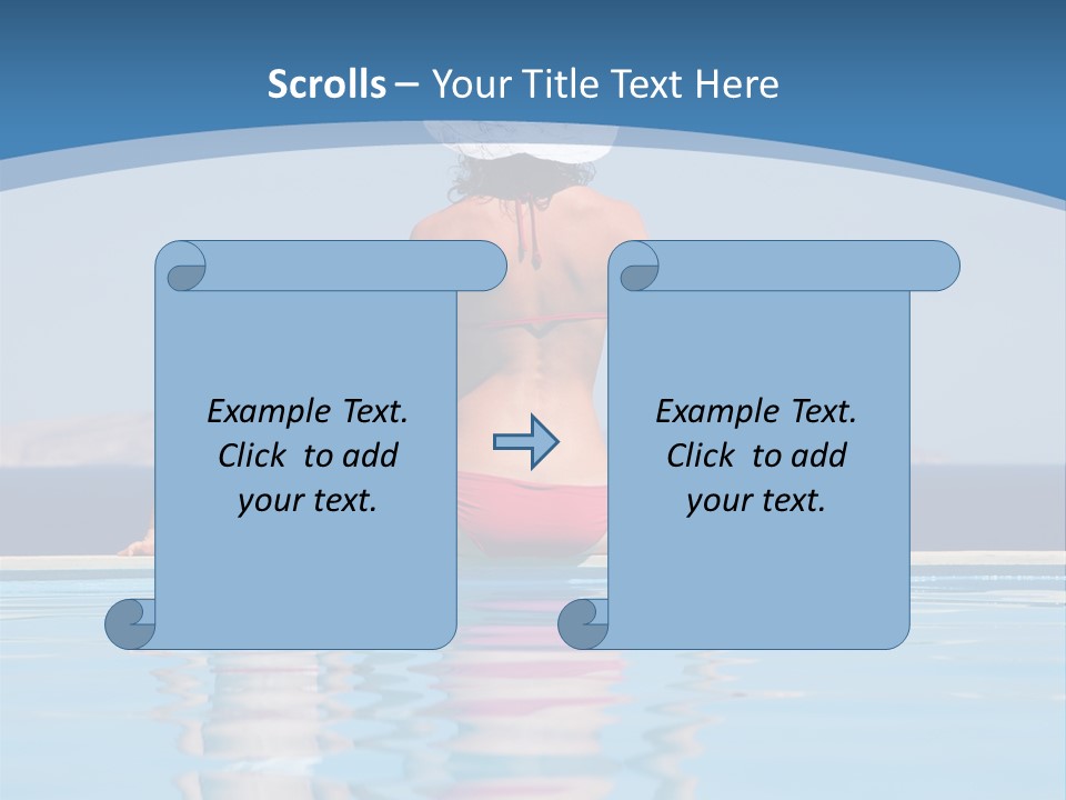 Girl By The Pool PowerPoint Template