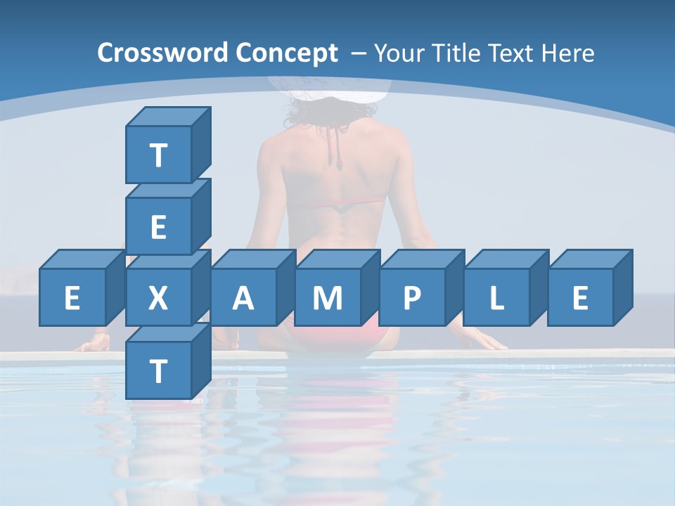 Girl By The Pool PowerPoint Template